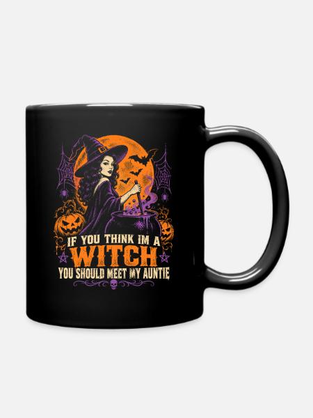 Hexenkessel Nacht Halloween Stil - Tasse einfarbig - Schwarz