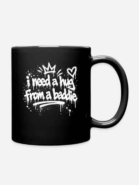 Graffiti Krone Freiheit - Tasse einfarbig - Schwarz
