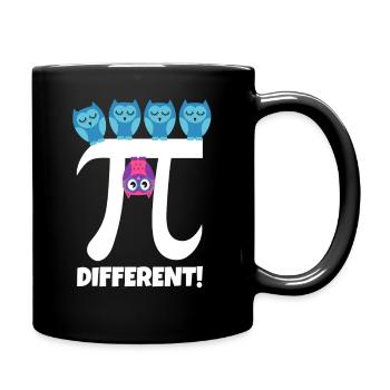 Pi Different Süße Eule Be Different Mathe Lehrer - Tasse einfarbig - Schwarz - Rechts