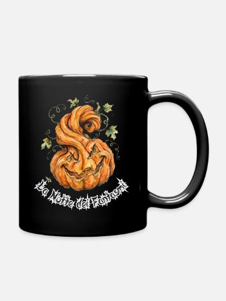 Halloween-Spiralkürbis - Tasse einfarbig - Schwarz