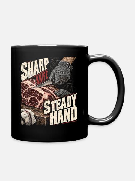 Metzger Schlachter Metzgerhandwerk - Tasse einfarbig - Schwarz