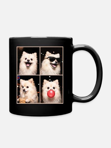 Hunde Zwergspitz Hund - Tasse einfarbig - Schwarz
