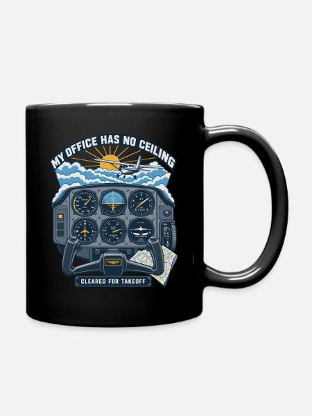 Cockpit Stil Shirt Büro Ohne Decke - Tasse einfarbig - Schwarz