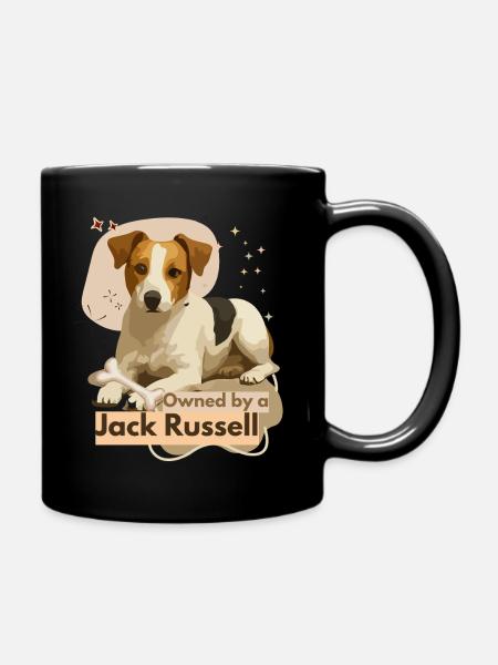 Jack Russell Treue Hundemotiv - Tasse einfarbig - Schwarz