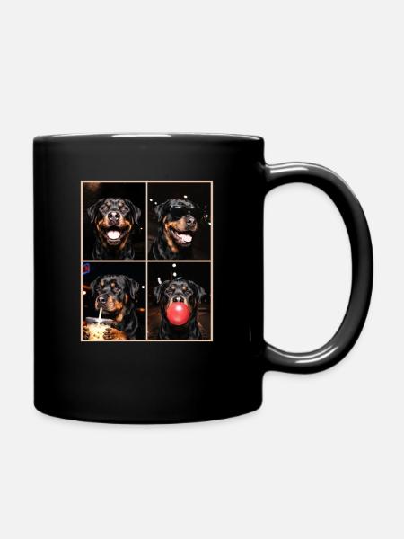 Hunde Rottweiler Hund - Tasse einfarbig - Schwarz