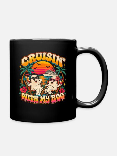 Crusin mit Boo am Strand - Tasse einfarbig - Schwarz