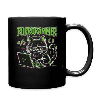 Purrgrammer – Programmierer Katze Coding Humor - Tasse einfarbig - Schwarz - Rechts