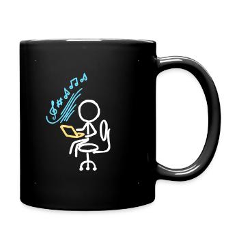 Der Klang des Fokus - Tasse einfarbig - Schwarz - Rechts