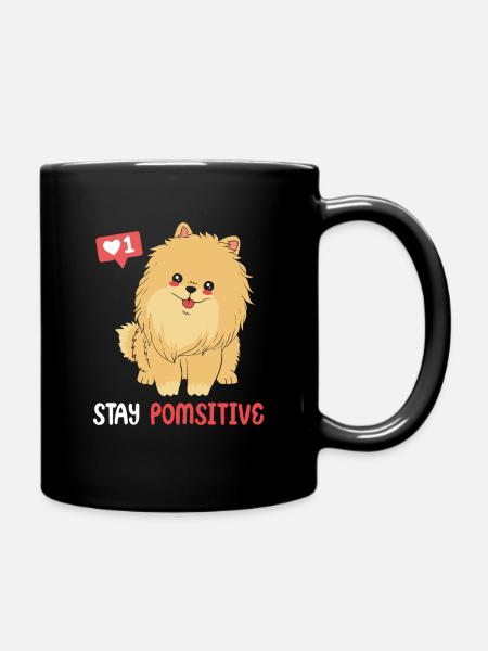 Zwergspitz Pomeranian - Tasse einfarbig - Schwarz