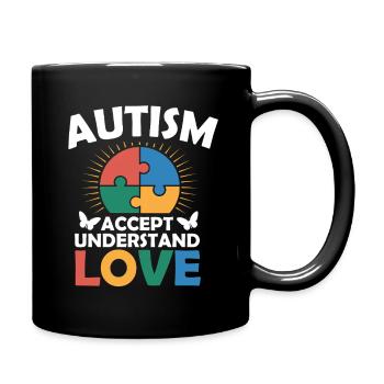 Autismus Akzeptanz Verständnis Liebe  - Tasse einfarbig - Schwarz - Rechts