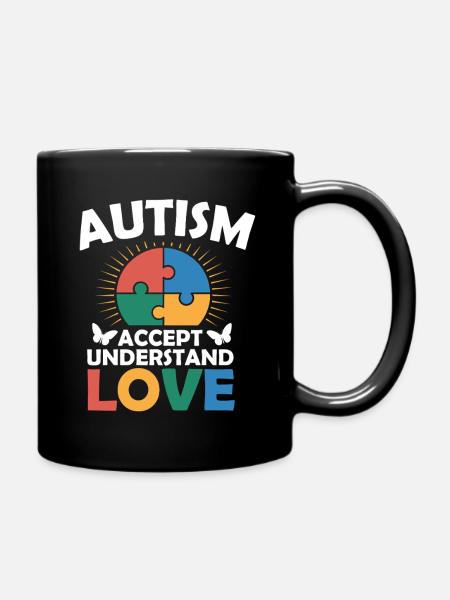 Autismus Akzeptanz Verständnis Liebe  - Tasse einfarbig - Schwarz