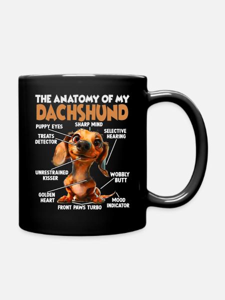 Dackel Hundehalter Geschenk Teckle T - Tasse einfarbig - Schwarz