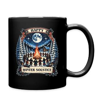Frohes Weihnachtsfest zur Wintersonnenwende Wicca-Festival - Tasse einfarbig - Schwarz - Rechts