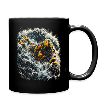 Rettungsschwimmer Wasserrettung - Tasse einfarbig - Schwarz - Rechts