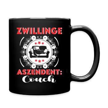 Sternzeichen Zwillinge Aszendent Couch  Birthday - Tasse einfarbig - Schwarz - Rechts