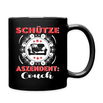 Sternzeichen Schütze Aszendent Couch Birthday - Tasse einfarbig - Schwarz - Rechts