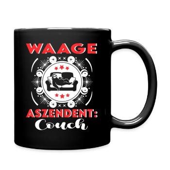 Sternzeichen Waage Aszendent Couch Happy Birthday - Tasse einfarbig - Schwarz - Rechts