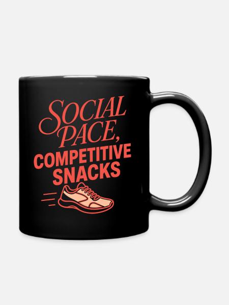 Laufen – Social Pace, Competitive Snacks - Tasse einfarbig - Schwarz