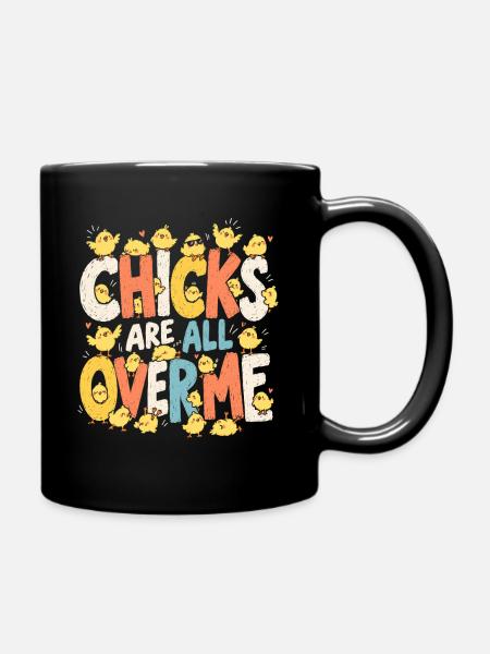 Küken-Allover-Print - Tasse einfarbig - Schwarz