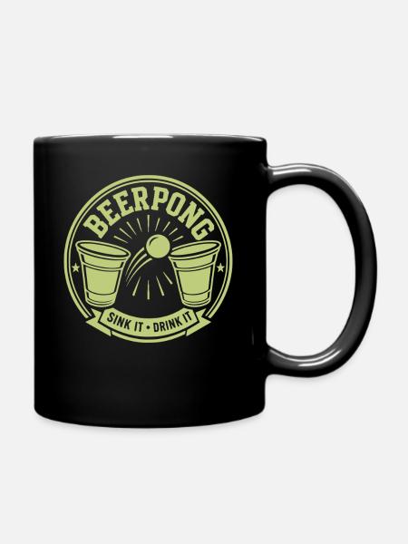 Beer Pong - Tasse einfarbig - Schwarz