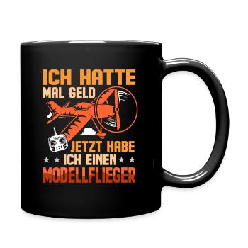 Modellflieger Spruch Modell Flieger RC Flugzeug - Tasse einfarbig - Schwarz - Rechts