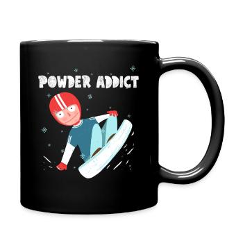 Powder Addict - Lustiger Snowboarder Retro Cartoon - Tasse einfarbig - Schwarz - Rechts