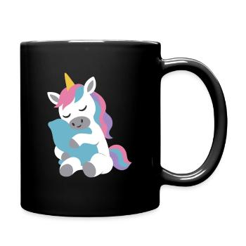 Einhorn fantasievoll Fabelwesen Design Kissen - Tasse einfarbig - Schwarz - Rechts