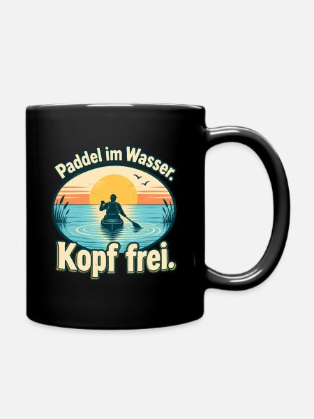 Paddeln Kajak Kanu SUP Paddler - Tasse einfarbig - Schwarz