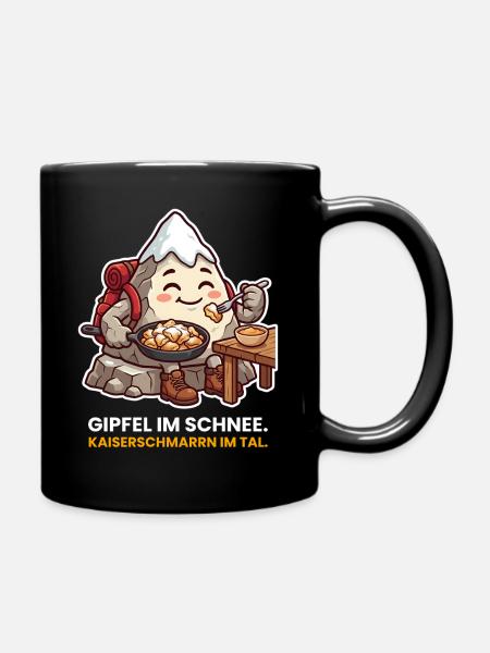 Gipfel im Schnee Kaiserschmarrn - Tasse einfarbig - Schwarz