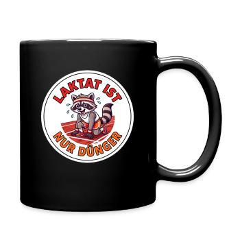 Tartanbahn Retro-Design Laktat ist nur Dünger - Tasse einfarbig - Schwarz - Rechts