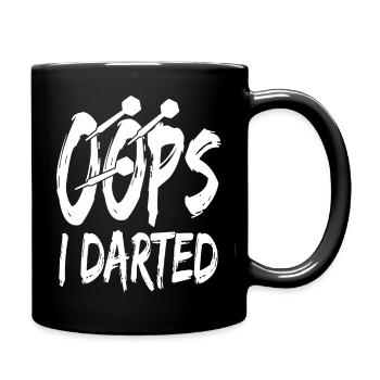  I Darted Darts Dartscheibe Dartpfeile Dartspiel - Tasse einfarbig - Schwarz - Rechts