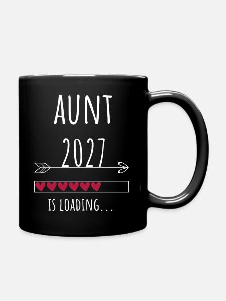 Aunt to be 2027 – Schwangerschaft Verkünden - Tasse einfarbig - Schwarz