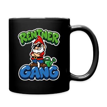 Rentner Gang - cooler Gartenzwerg - Tasse einfarbig - Schwarz - Rechts