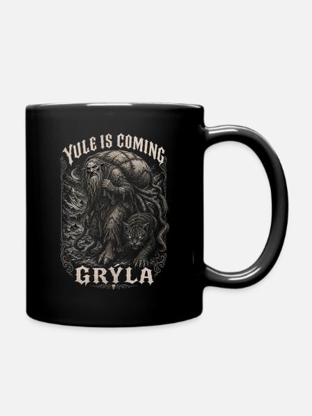Isländische Weihnachtsfolklore Grýla - Tasse einfarbig - Schwarz