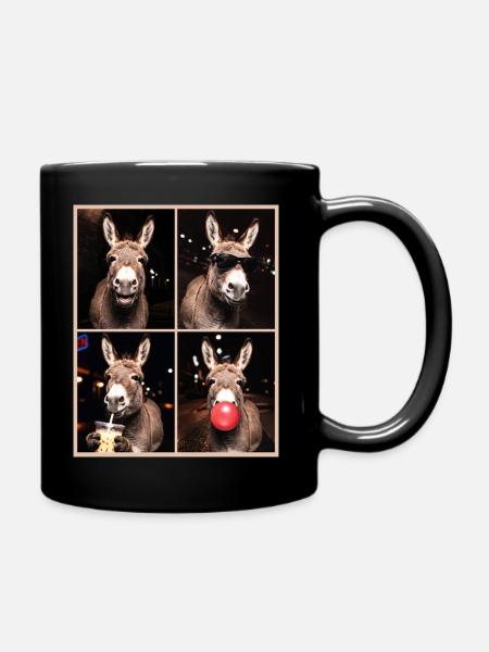 Donkey Esel - Tasse einfarbig - Schwarz