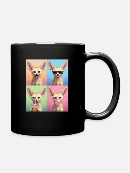 Wüstenfuchs Fennek - Tasse einfarbig - Schwarz