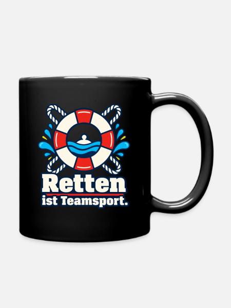 Rettungsschwimmer Lifeguard Team Wasserrettung - Tasse einfarbig - Schwarz
