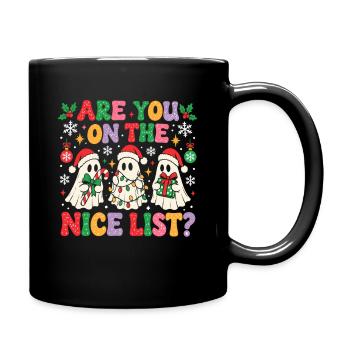 Bist du auf der Guten Liste? - Tasse einfarbig - Schwarz - Rechts