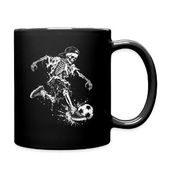 Skelettkicker Spray-Optik - Tasse einfarbig - Schwarz - Rechts