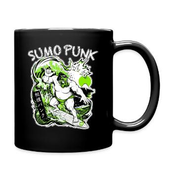 SUMO PUNK Light Green Cyberpunk Neo Ukiyo-E Japan - Tasse einfarbig - Schwarz - Rechts