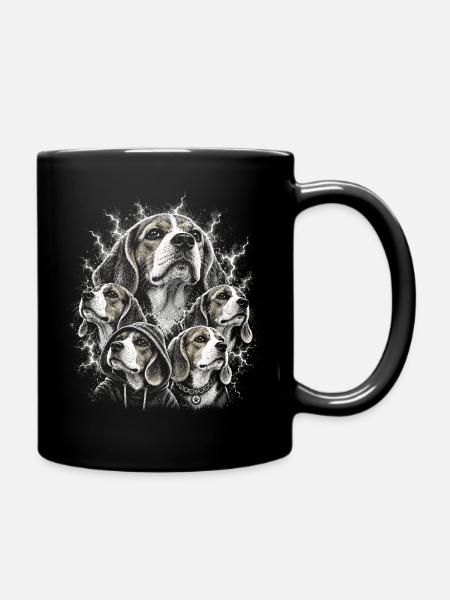 Hunde-Collage im Nebel-Look - Tasse einfarbig - Schwarz