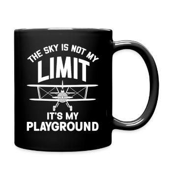 The Sky is not my Limit its my Playground Airplane - Tasse einfarbig - Schwarz - Rechts