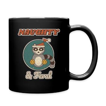 Unartiger und verwilderter Weihnachtswaschbär - Tasse einfarbig - Schwarz - Rechts