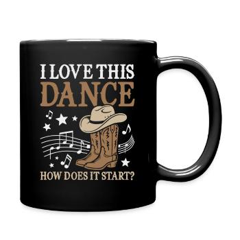 Line Dance Country Western Tanz - Tasse einfarbig - Schwarz - Rechts