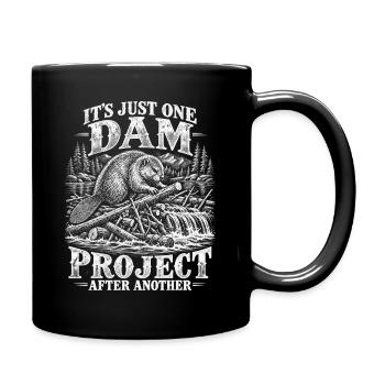 Dammprojekt: Outdoor Humor Kollektion - Tasse einfarbig - Schwarz - Rechts