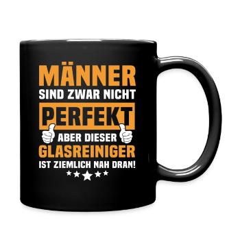Lustige Glasreiniger Sprüche - Tasse einfarbig - Schwarz - Rechts