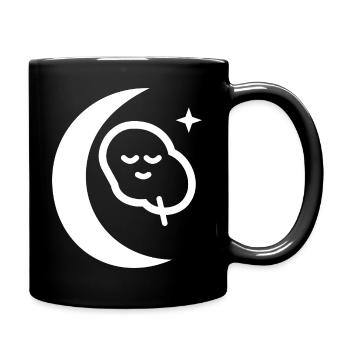 Mondbeschienener Schlafmond-Symbol - Tasse einfarbig - Schwarz - Rechts