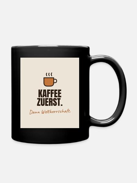 Kaffee - Tasse einfarbig - Schwarz