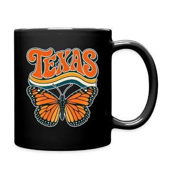 Texas Butterfly Retro Motif - Tasse einfarbig - Schwarz - Rechts