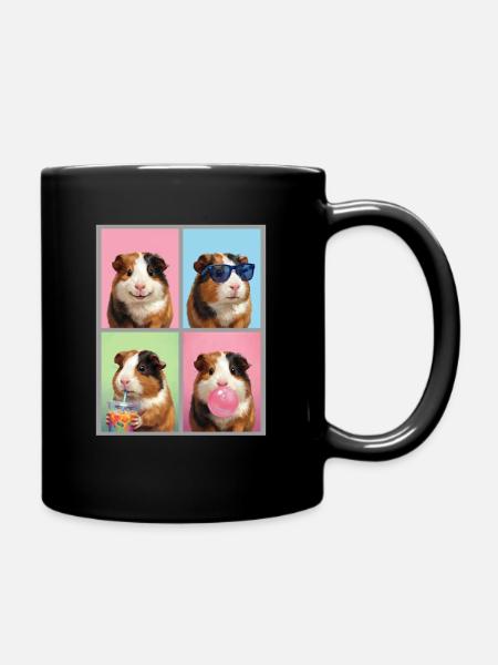 Meerschweinchen Meerschwein - Tasse einfarbig - Schwarz